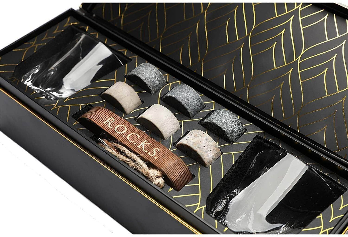 Coffret ROCKS - Le Connaisseur – Pierres à spiritueux en Granit & Verres Twist Edition