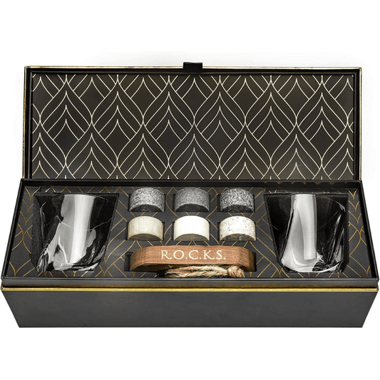 Coffret ROCKS - Le Connaisseur – Pierres à spiritueux en Granit & Verres Twist Edition