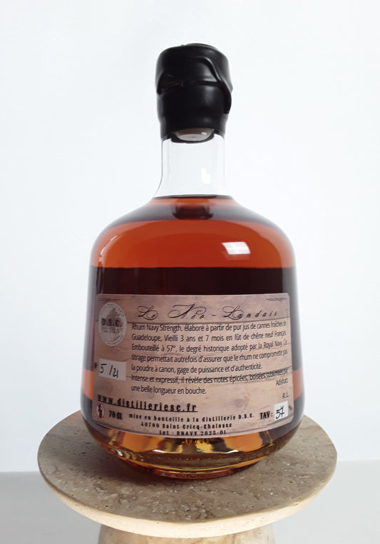Rhum VO de Guadeloupe - Version Navy 57° - Néo Landais - Pur jus de canne frais